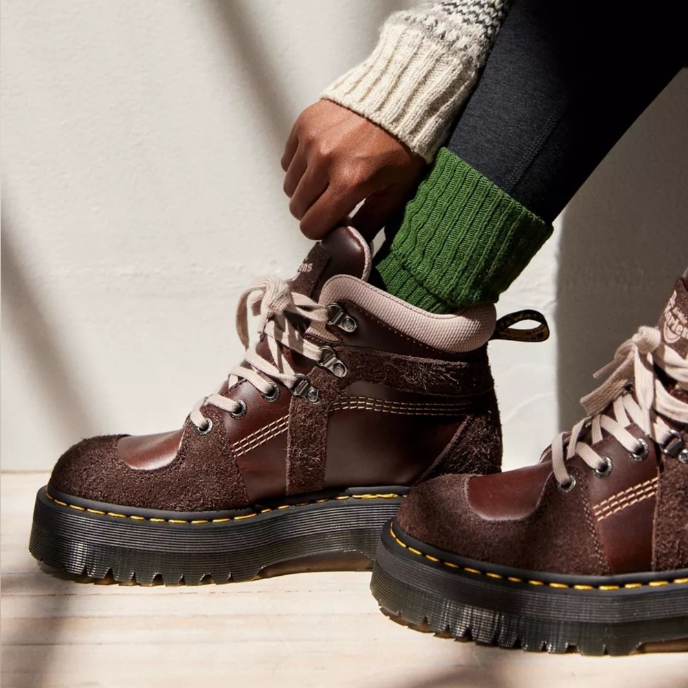 New Dr. Martens Zuma Suede & Leather Hiker Boots Urban Outfitters